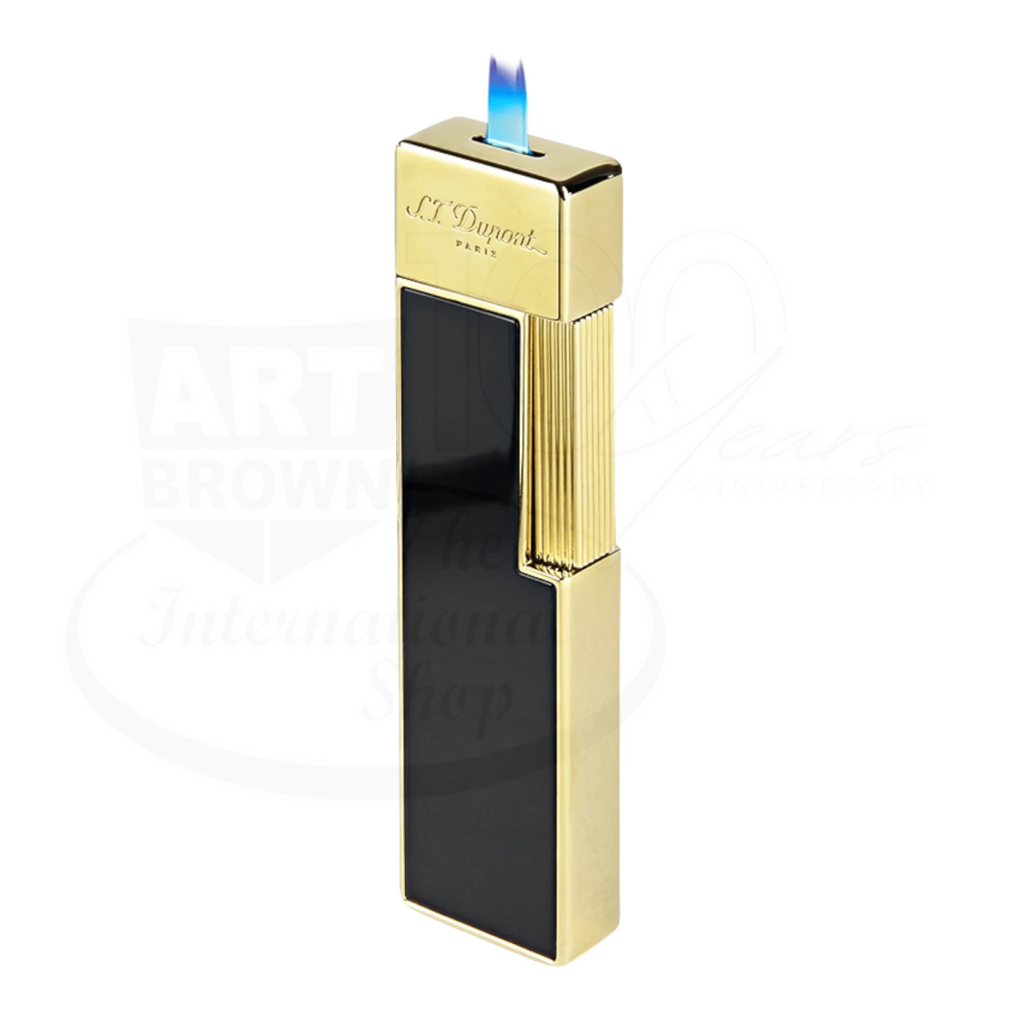 S.T. Dupont Twiggy Shiny Black Lacquer & Gold Lighter, 030002