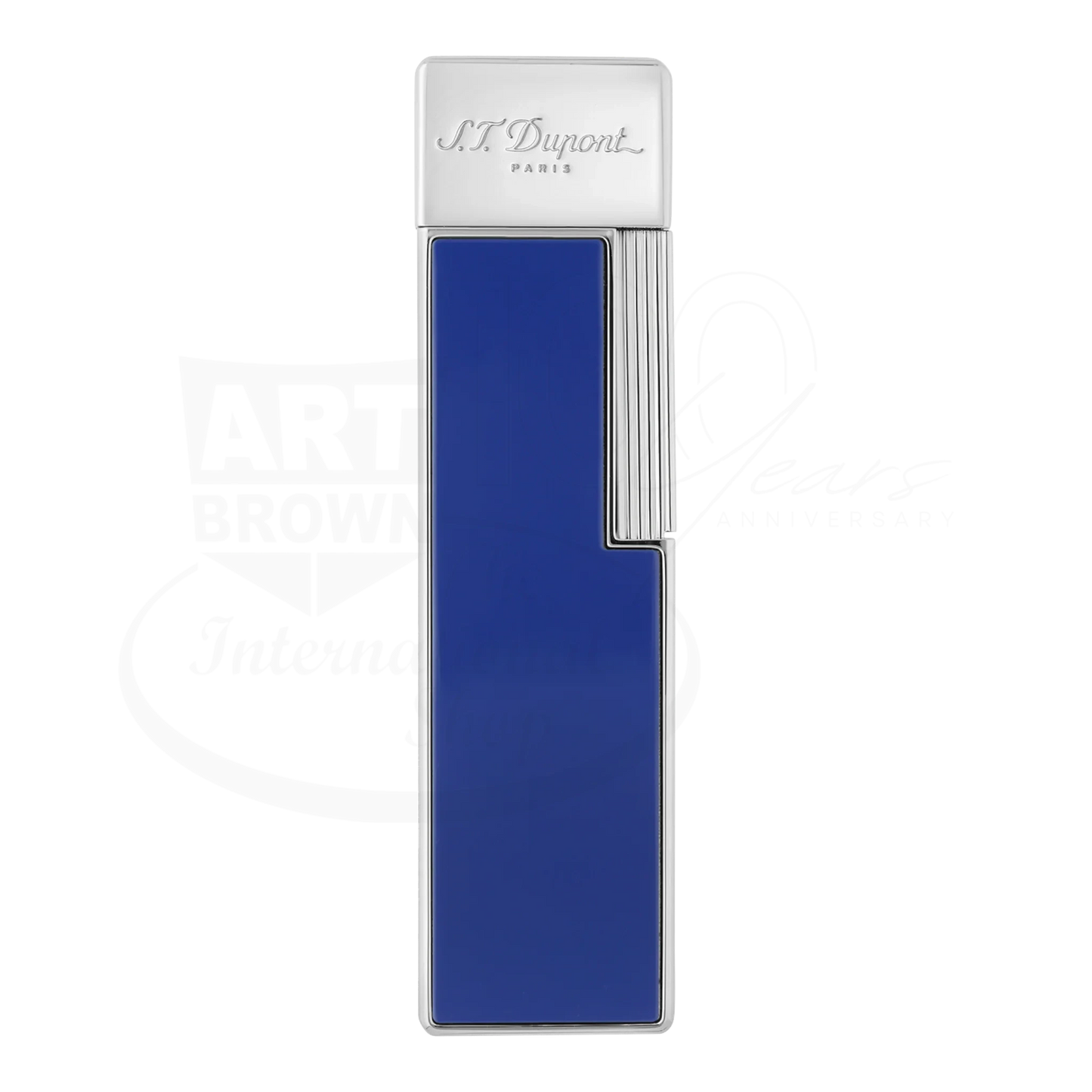 S.T. Dupont Twiggy Shiny Blue Lacquer & Chrome Lighter, 030005