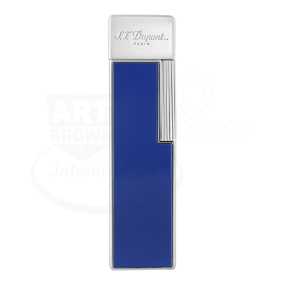 S.T. Dupont Twiggy Shiny Blue Lacquer & Chrome Lighter, 030005