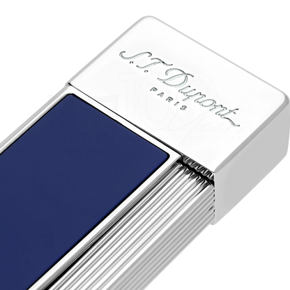 S.T. Dupont Twiggy Shiny Blue Lacquer & Chrome Lighter, 030005