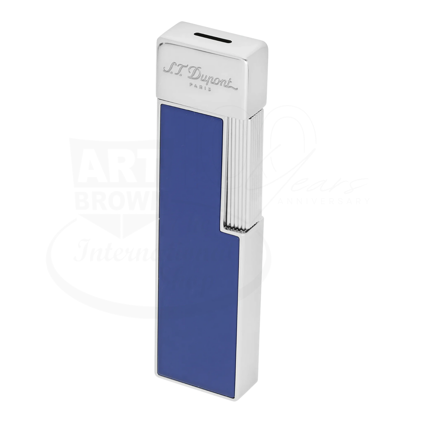 S.T. Dupont Twiggy Shiny Blue Lacquer & Chrome Lighter, 030005