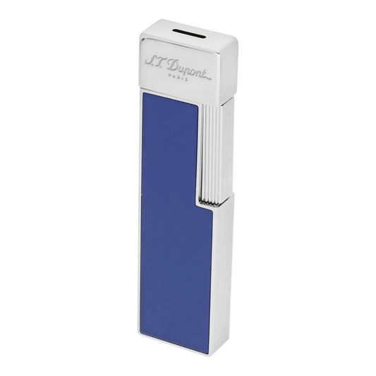 S.T. Dupont Twiggy Shiny Blue Lacquer & Chrome Lighter, 030005
