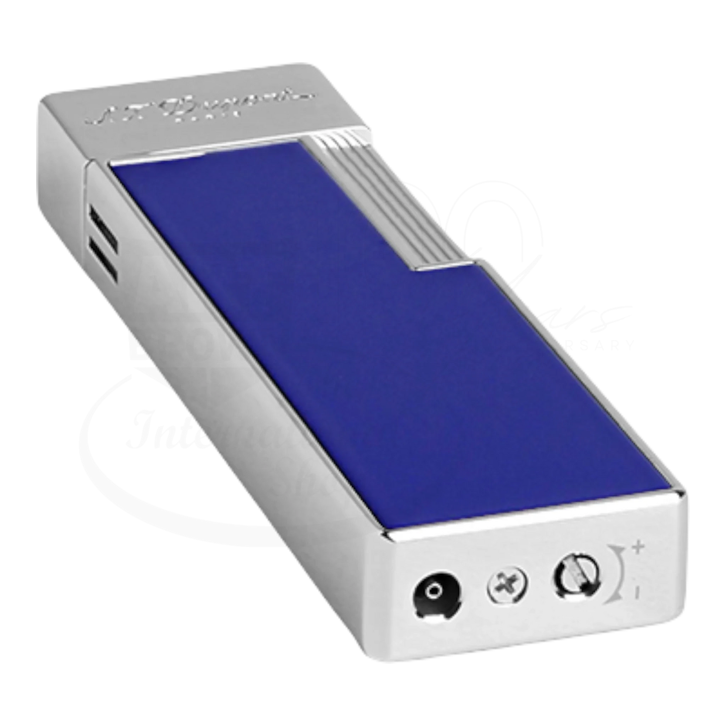 S.T. Dupont Twiggy Shiny Blue Lacquer & Chrome Lighter, 030005