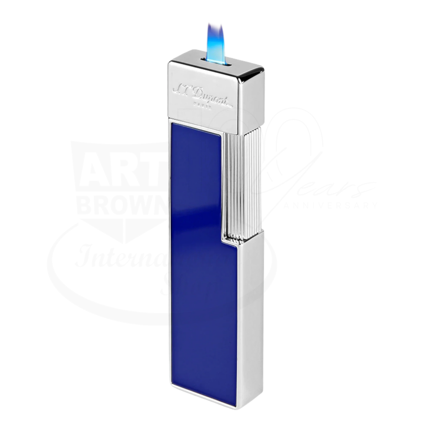 S.T. Dupont Twiggy Shiny Blue Lacquer & Chrome Lighter, 030005
