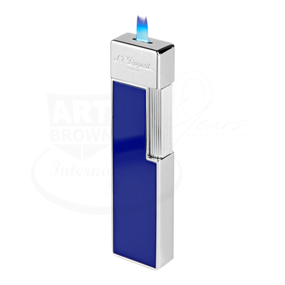 S.T. Dupont Twiggy Shiny Blue Lacquer & Chrome Lighter, 030005
