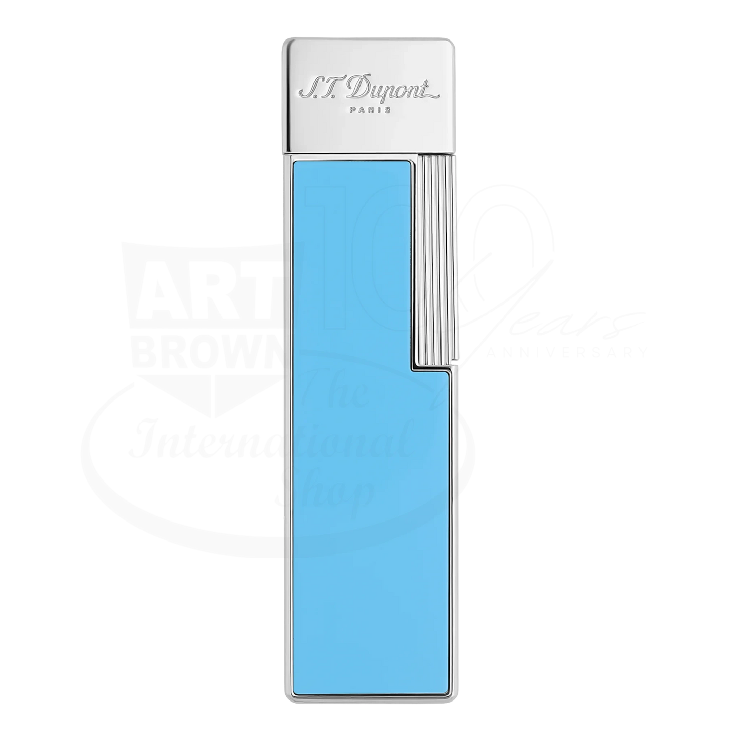 S.T. Dupont Twiggy Shiny Light Blue Lacquer & Chrome Lighter, 030007