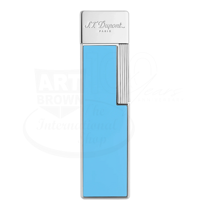 S.T. Dupont Twiggy Shiny Light Blue Lacquer & Chrome Lighter, 030007