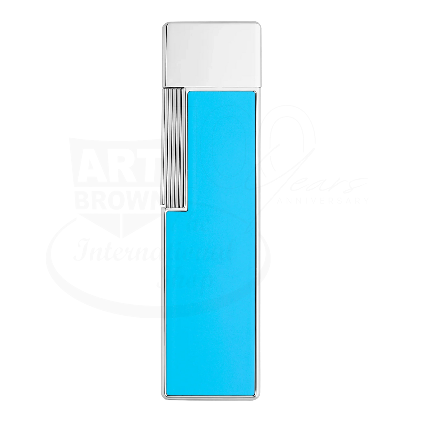 S.T. Dupont Twiggy Shiny Light Blue Lacquer & Chrome Lighter, 030007