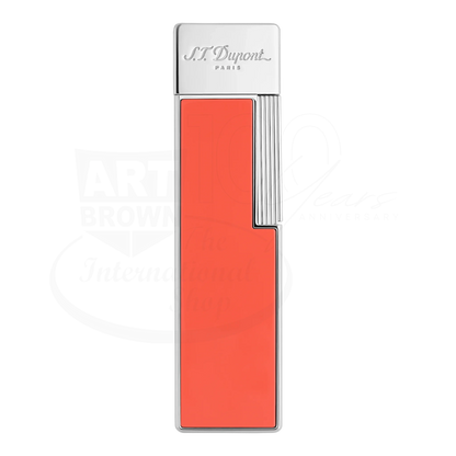 S.T. Dupont Twiggy Shiny Coral Lacquer & Chrome Lighter, 030011