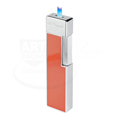 S.T. Dupont Twiggy Shiny Coral Lacquer & Chrome Lighter, 030011