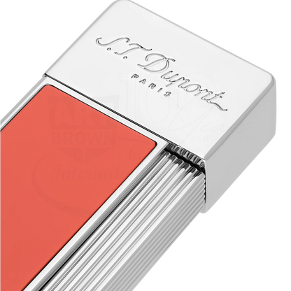 S.T. Dupont Twiggy Shiny Coral Lacquer & Chrome Lighter, 030011