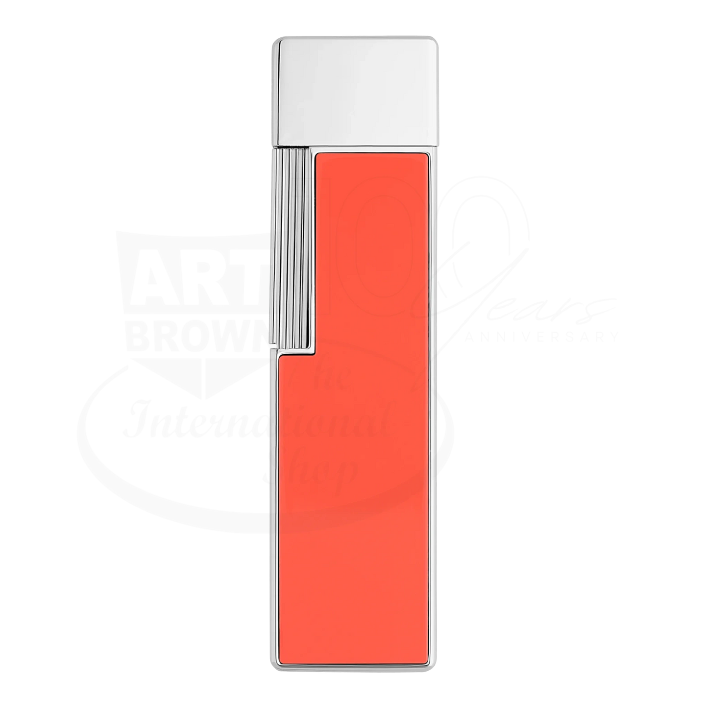 S.T. Dupont Twiggy Shiny Coral Lacquer & Chrome Lighter, 030011