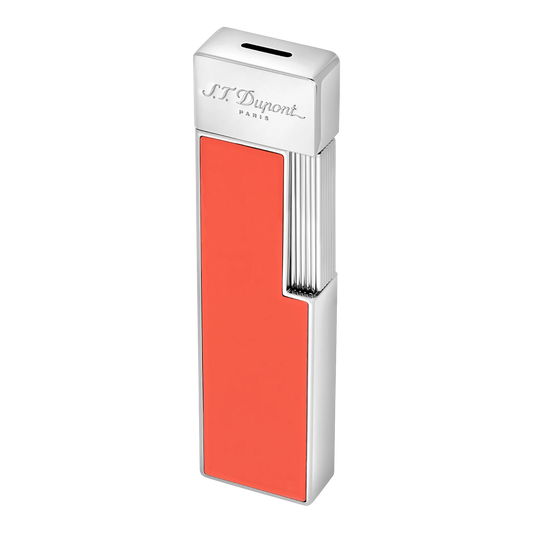 S.T. Dupont Twiggy Shiny Coral Lacquer & Chrome Lighter, 030011
