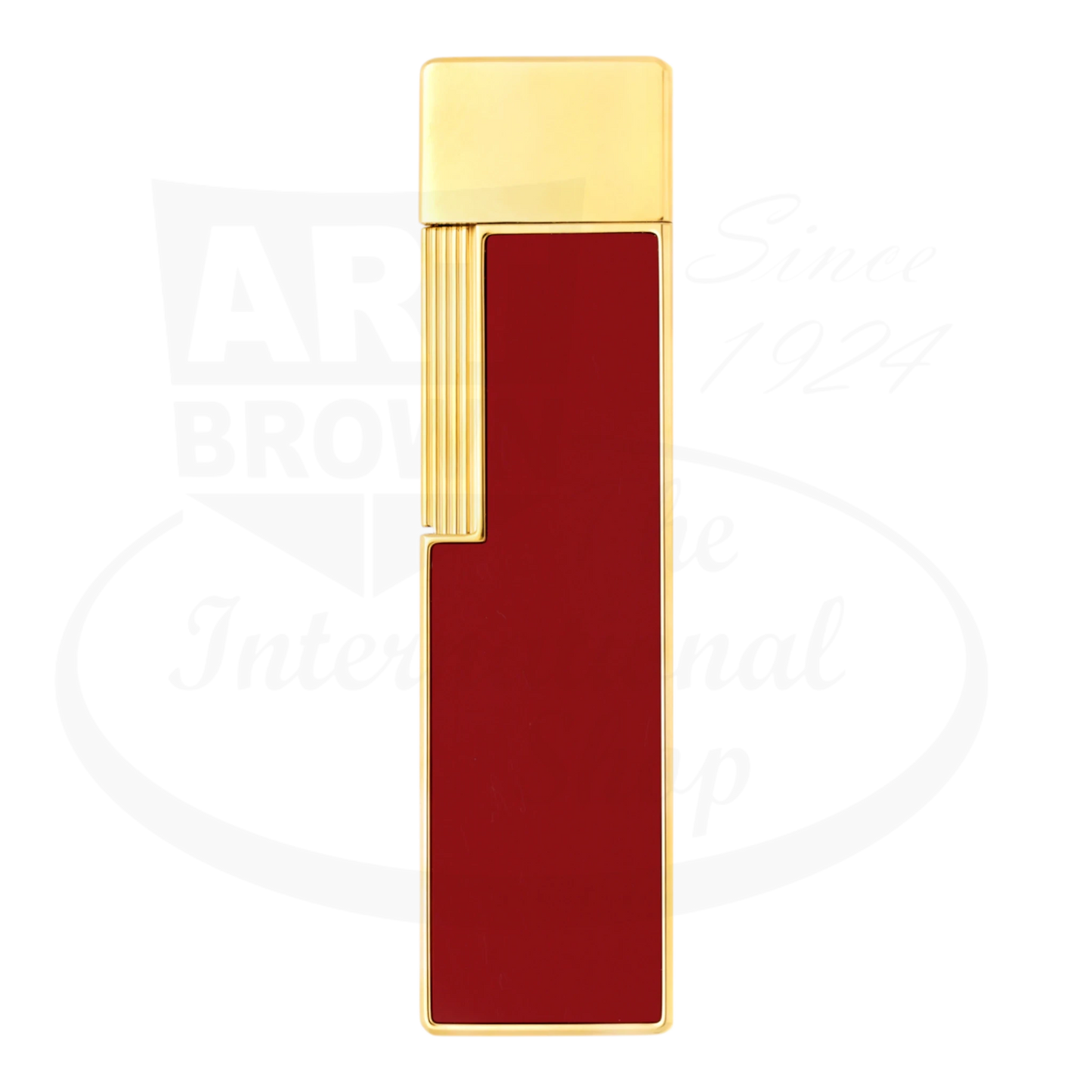 S.T. Dupont Twiggy Red Lacquer & Gold Lighter 030030 metal slim rectangular high-gloss red lacquer with gold accents