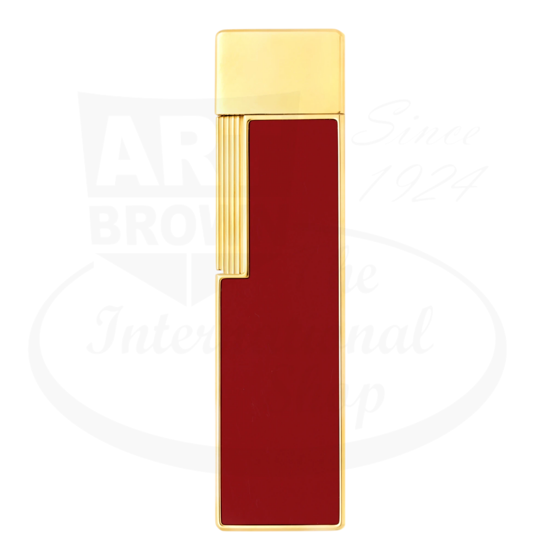 S.T. Dupont Twiggy Red Lacquer & Gold Lighter 030030 metal slim rectangular high-gloss red lacquer with gold accents