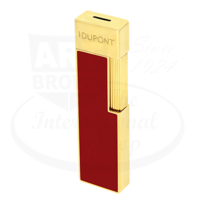 S.T. Dupont Twiggy Red Lacquer & Gold Lighter 030030 metal slim rectangular red lacquer gold accents