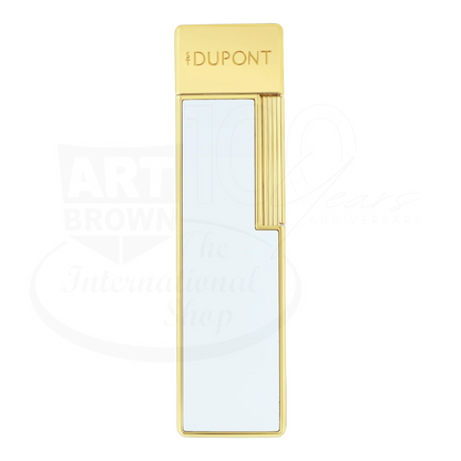 S.T. Dupont Twiggy White Lacquer & Gold Lighter, 030031