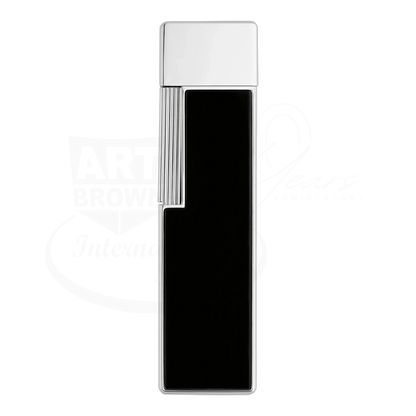S.T. Dupont Twiggy Chrome & Shiny Black Lacquer Lighter, 030111