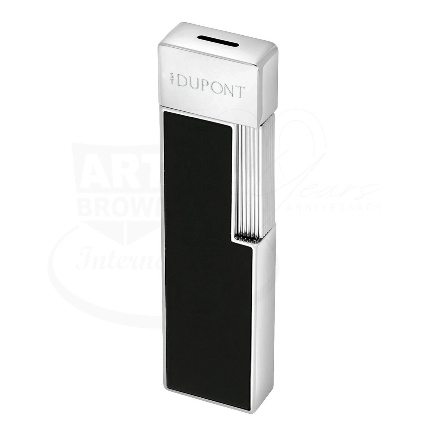 S.T. Dupont Twiggy Chrome & Shiny Black Lacquer Lighter, 030111