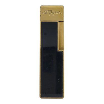 Preowned S.T. Dupont Twiggy Shiny Black Lacquer & Gold Lighter, 030112-D1
