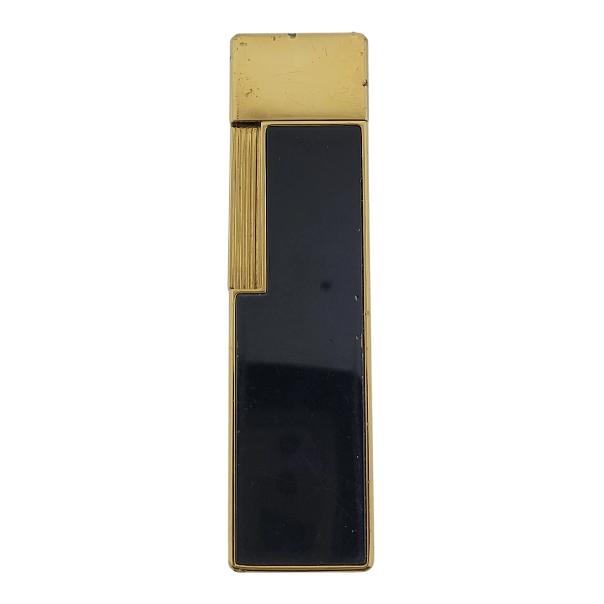 Preowned S.T. Dupont Twiggy Shiny Black Lacquer & Gold Lighter, 030112-D1