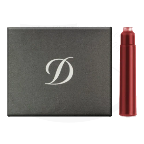 S.t. dupont fountain pen cartridge refills for Line D, Fidelio, Elysee and more in red. Universal ink cartridge