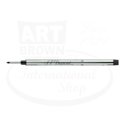 S.T. Dupont Medium Soft Tip Rollerball refill silver metal body pen cartridge with black tip