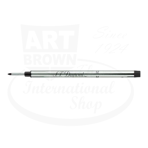 S.T. Dupont Medium Soft Tip Rollerball refill silver metal body pen cartridge with black tip