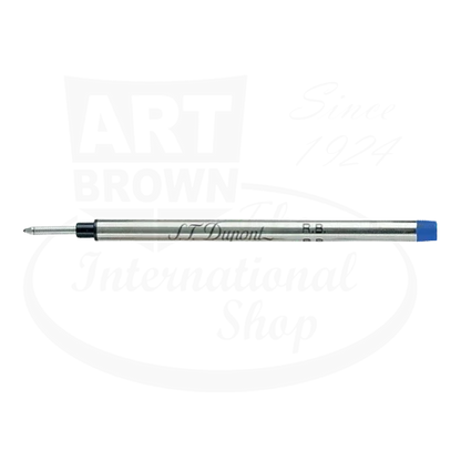 S.T. Dupont Medium Rollerball Pen Refill silver metal body with navy blue tip single refill for luxury pens