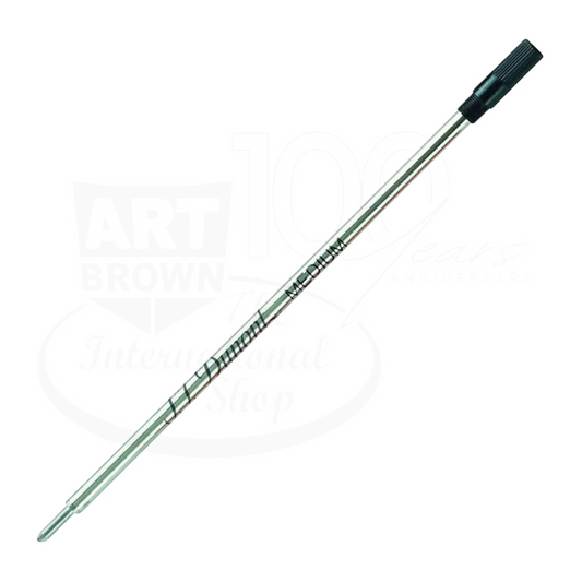 S.T. Dupont medium ballpoint pen refill with black plastic tip and metal barrel for smooth writing performance