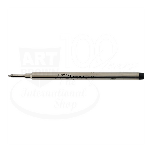 S.T. Dupont Jumbo black rollerball refill shown horizontally over the Art Brown logo