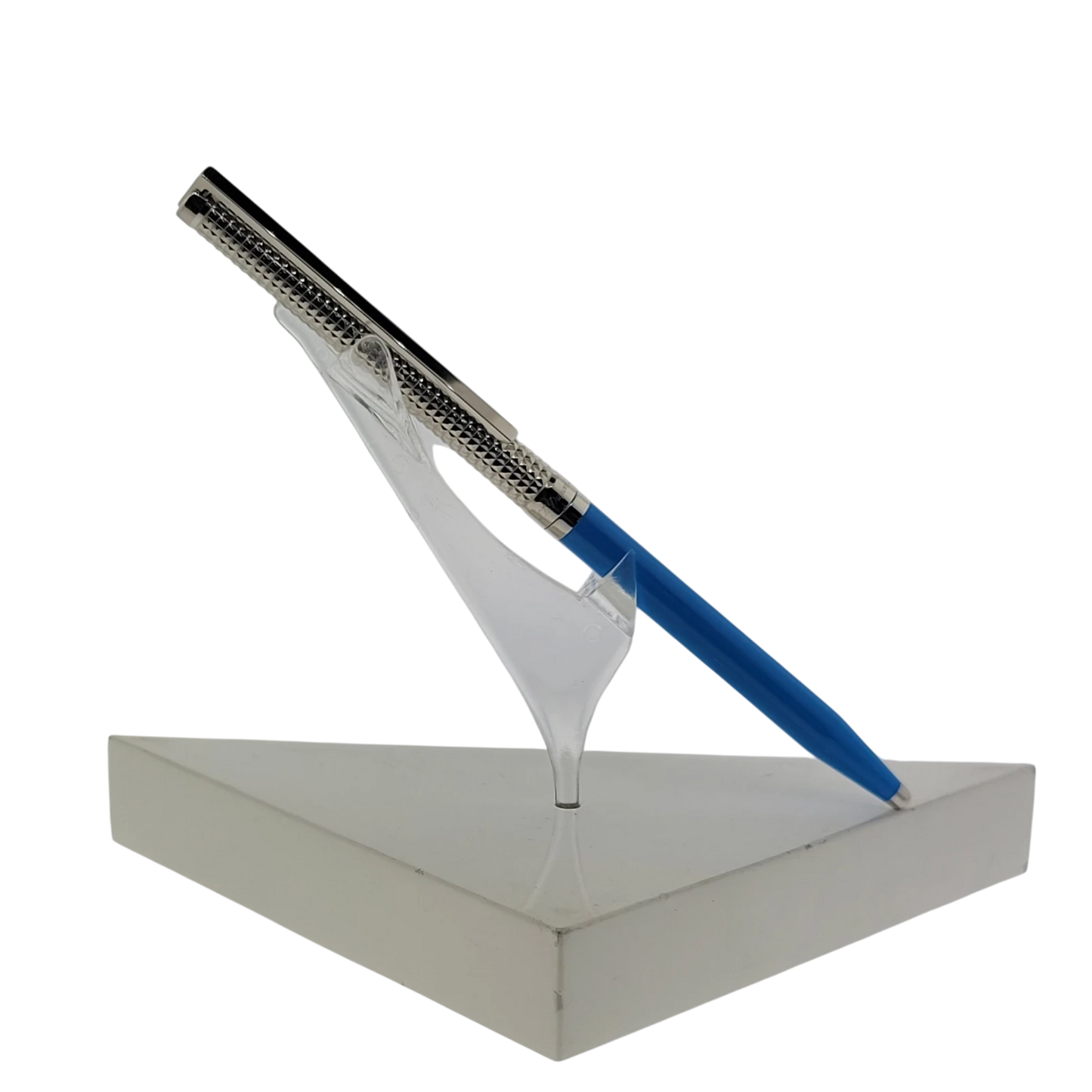 S.T. Dupont Classique Blue and Palladium Diamond Head Ballpoint Pen, 045274N
