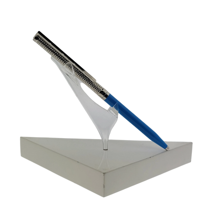 S.T. Dupont Classique Blue and Palladium Diamond Head Ballpoint Pen, 045274N