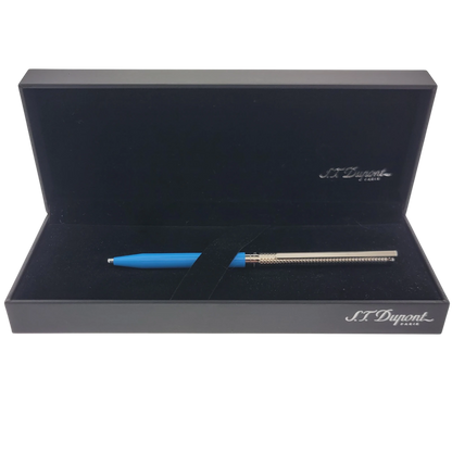 S.T. Dupont Classique Blue and Palladium Diamond Head Ballpoint Pen, 045274N