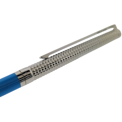 S.T. Dupont Classique Blue and Palladium Diamond Head Ballpoint Pen, 045274N