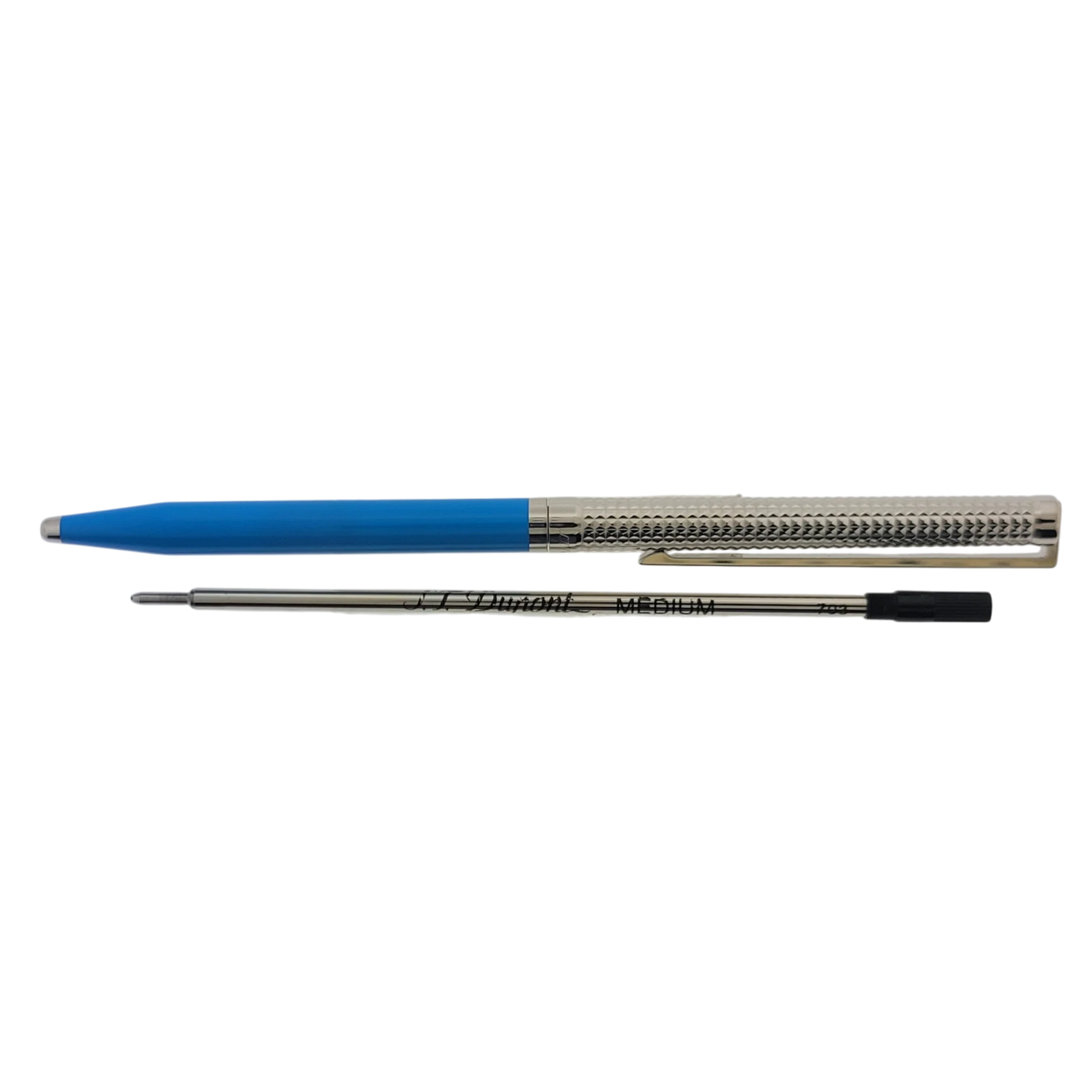 S.T. Dupont Classique Blue and Palladium Diamond Head Ballpoint Pen, 045274N