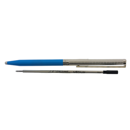 S.T. Dupont Classique Blue and Palladium Diamond Head Ballpoint Pen, 045274N