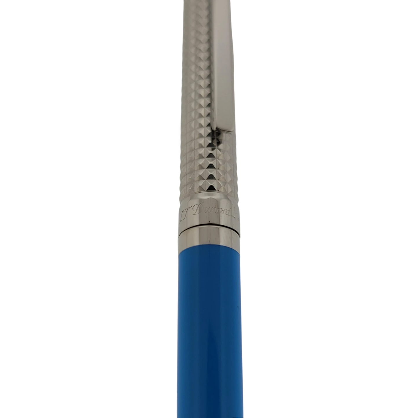 S.T. Dupont Classique Blue and Palladium Diamond Head Ballpoint Pen, 045274N