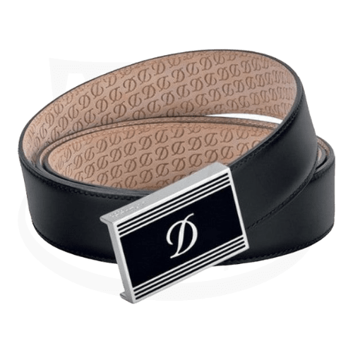 S.T. Dupont Line D Heritage Windsor Belt with Black Lacquer and Palladium, 051229