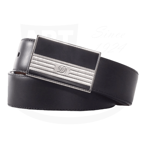 S.T. Dupont Line D Heritage Belt with Black Lacquer And Palladium 30mm, 051241