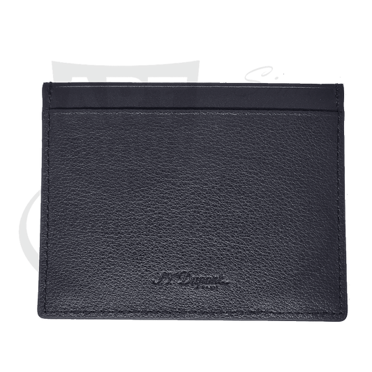 S.T. Dupont Outlet Collection SLG Grained Blue Credit Card Holder, 093004B