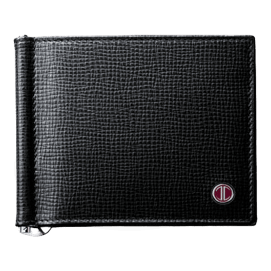 Davidoff Credit Card Holder with Money Clip in Black Leather, 10234