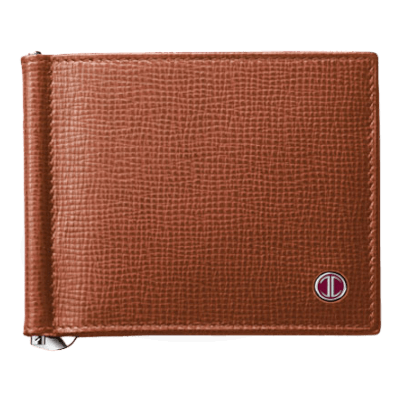 Davidoff Credit Card Holder with Money Clip in Tan Leather, 10235