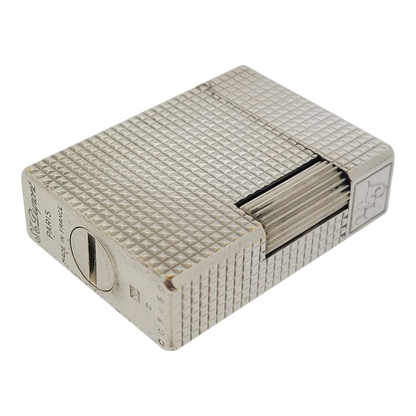 Preowned Vintage S.T. Dupont Ligne 1 BS Palladium Diamondhead Lighter, 011110