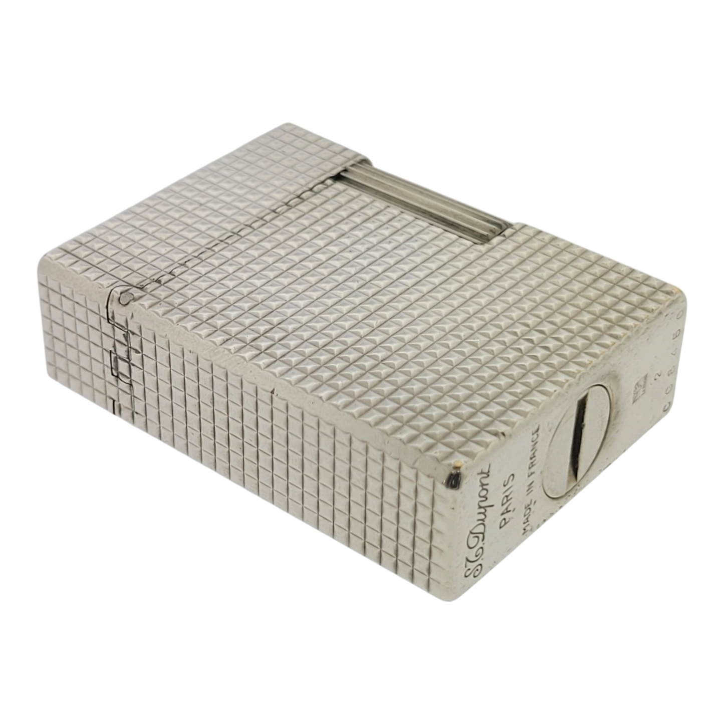 Preowned Vintage S.T. Dupont Ligne 1 BS Palladium Diamondhead Lighter, 011110