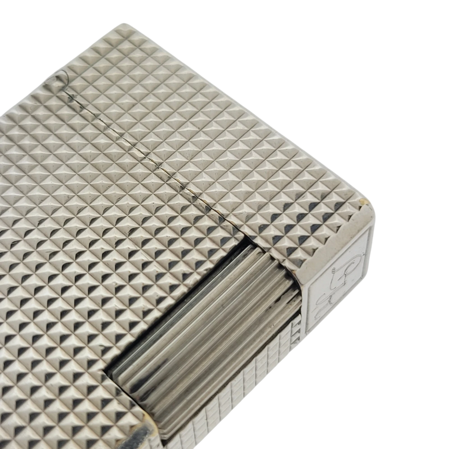 Preowned Vintage S.T. Dupont Ligne 1 BS Palladium Diamondhead Lighter, 011110