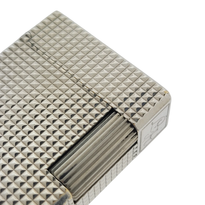 Preowned Vintage S.T. Dupont Ligne 1 BS Palladium Diamondhead Lighter, 011110