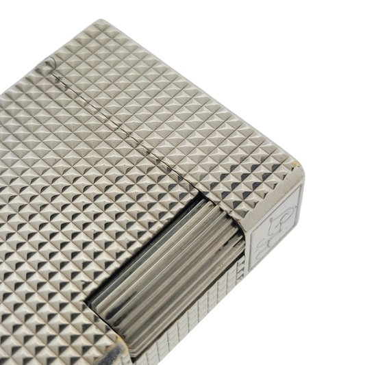 Preowned Vintage S.T. Dupont Ligne 1 BS Palladium Diamondhead Lighter, 011110
