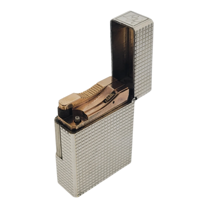 Preowned Vintage S.T. Dupont Ligne 1 BS Palladium Diamondhead Lighter, 011110