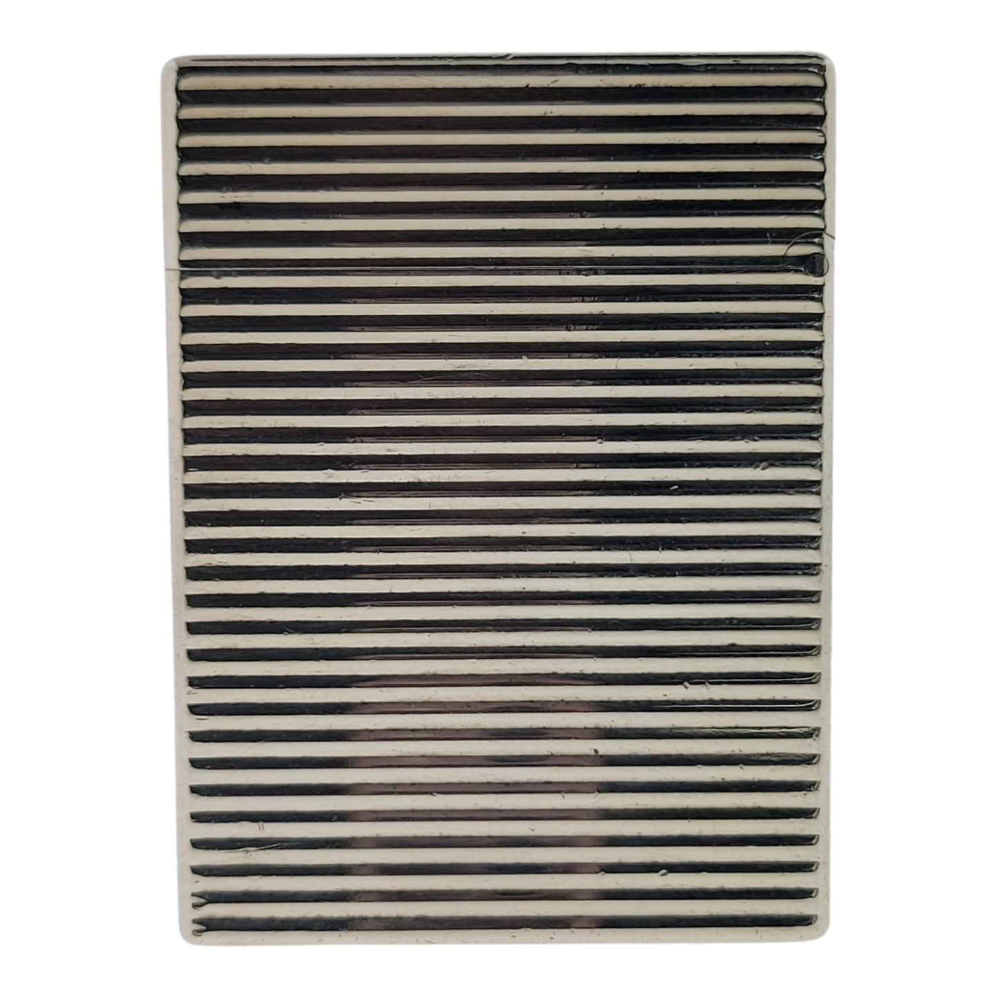 Preowned S.T. Dupont Ligne 1 BR Silver Horizontal Lines Lighter, 13109-D1
